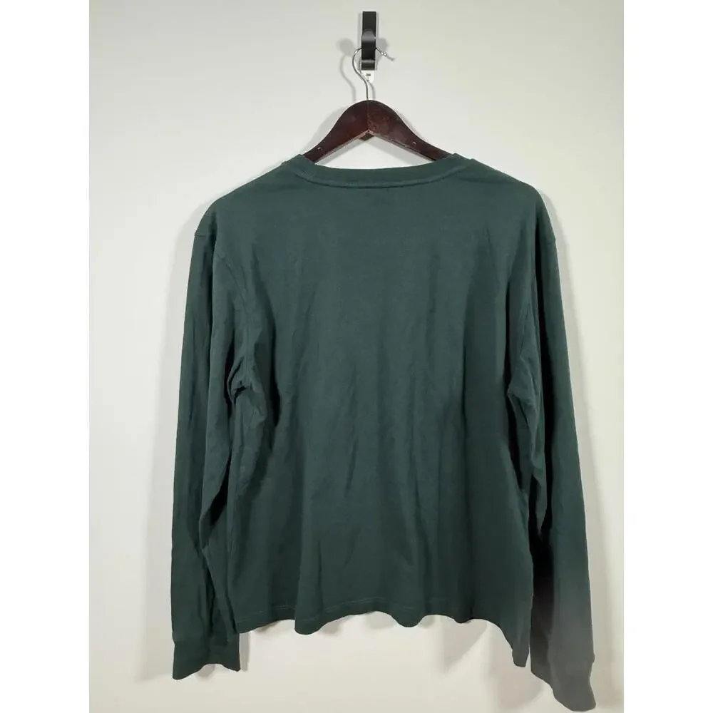 Roots “Gnome & Mushroom” Graphic Long Sleeve Shirt – Forest Green (Size L) - Picture 4 of 4